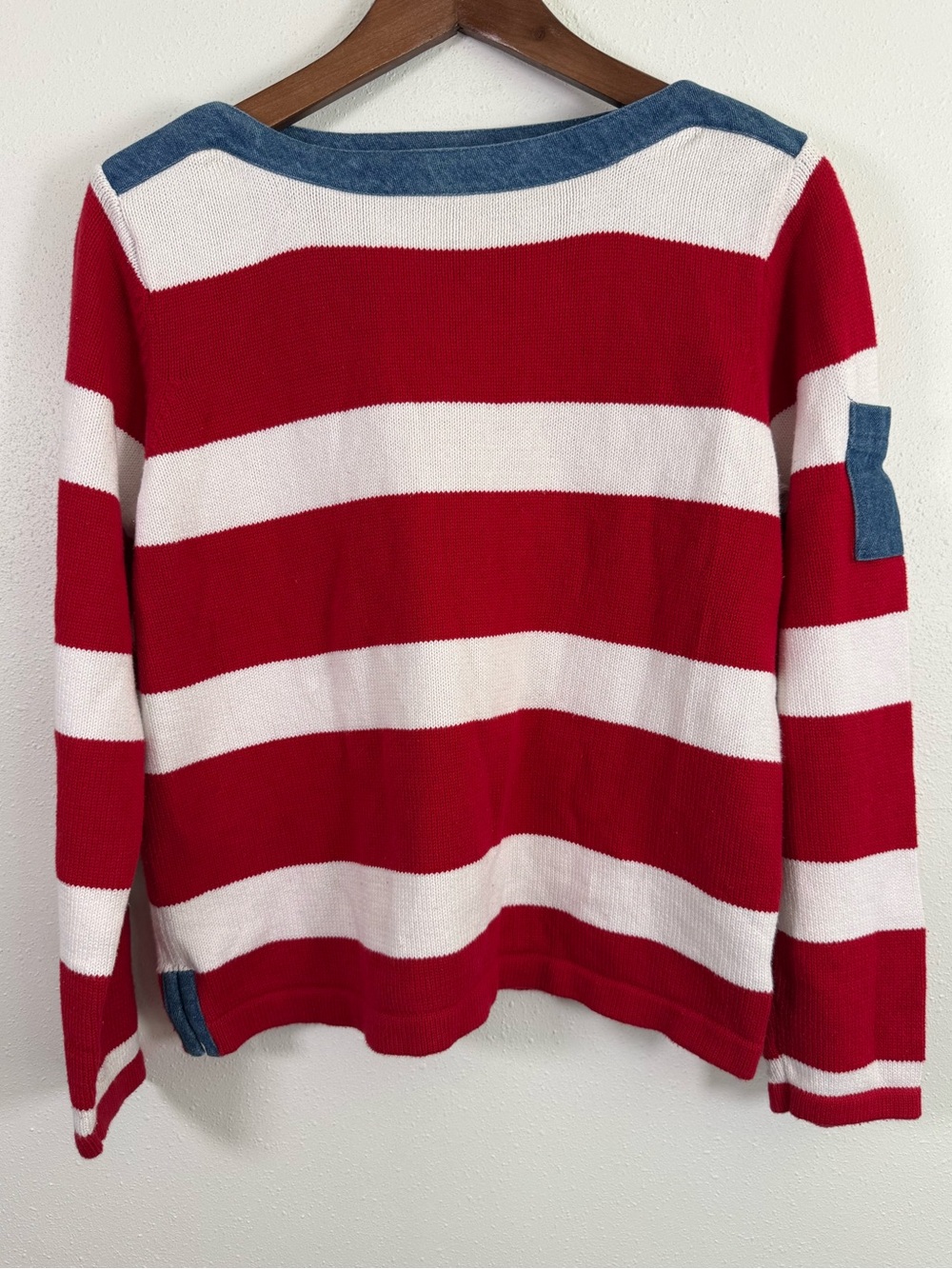 Vintage Crazy Horse Liz Claiborne Stripe Cotton Sweater Petite L Y2K